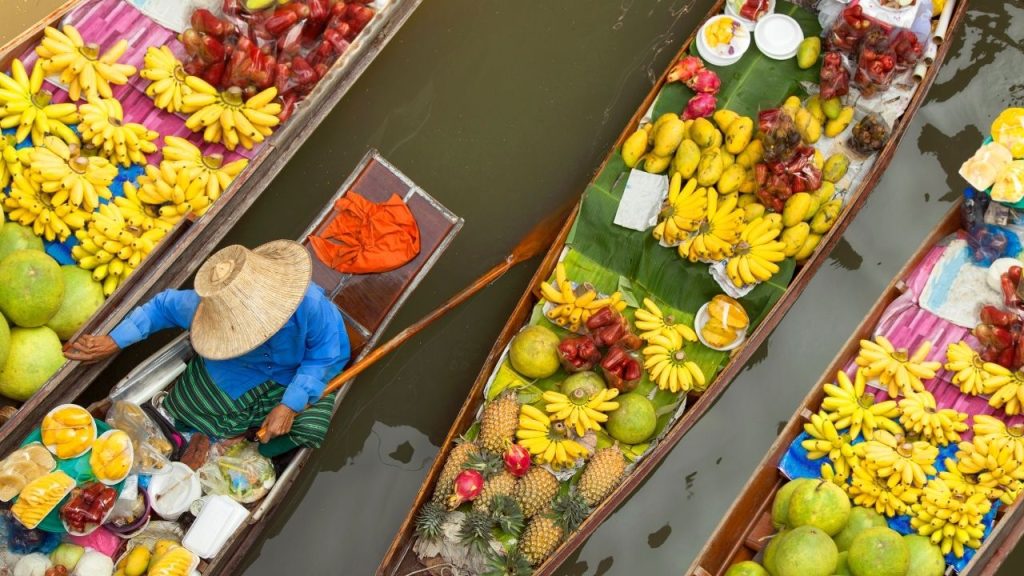 Mercado de frutas en Tailandia