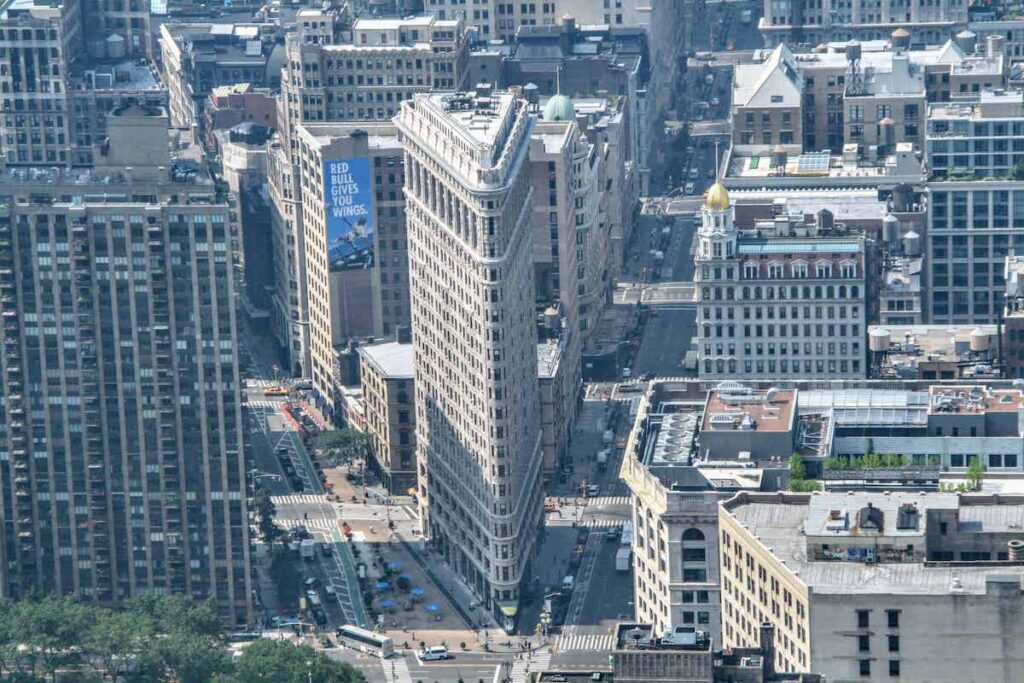 El edificio Flatiron visto desde el mirador del Empire State Building