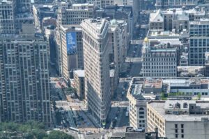 El edificio Flatiron visto desde el mirador del Empire State Building