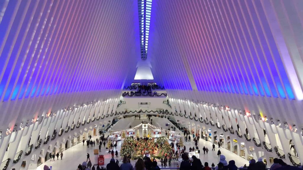 Interior de la estación Oculus en Nueva York