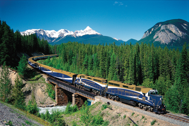 tren panorámico de Canadá, rocky mountaineer