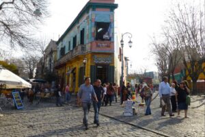 Fachadas de colores en el barrio de La Boca, Buenos Aires