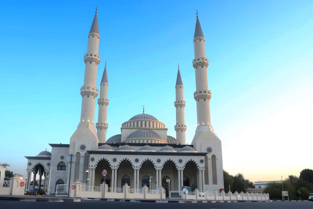 Plano frontal de la Mezquita Azul de Dubai