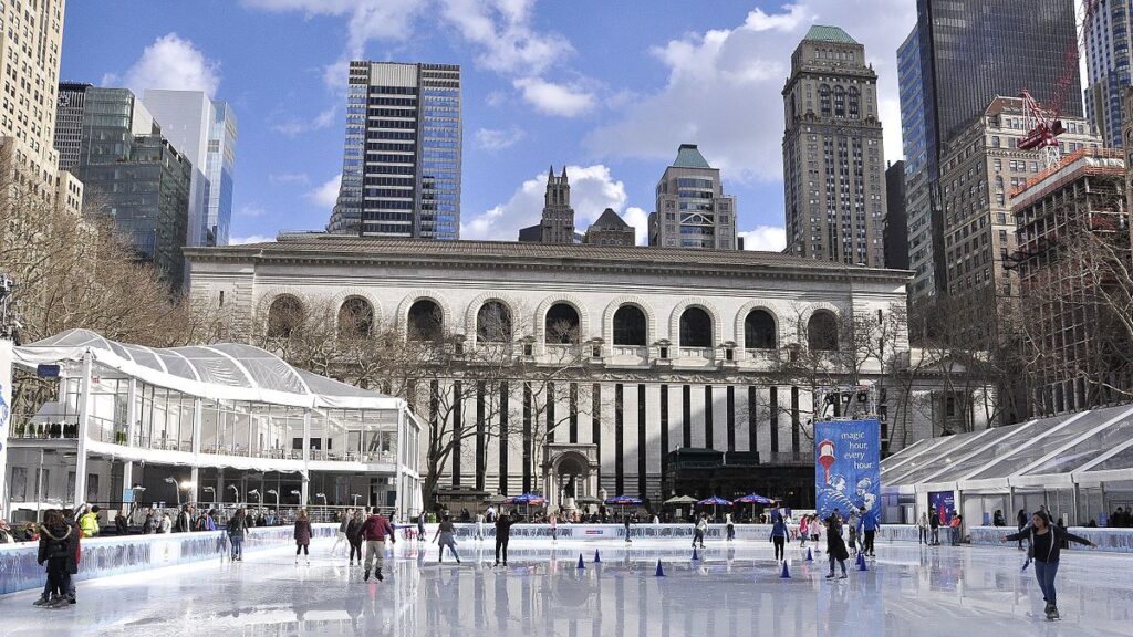 Pista de hielo en Bryant Park Nueva York