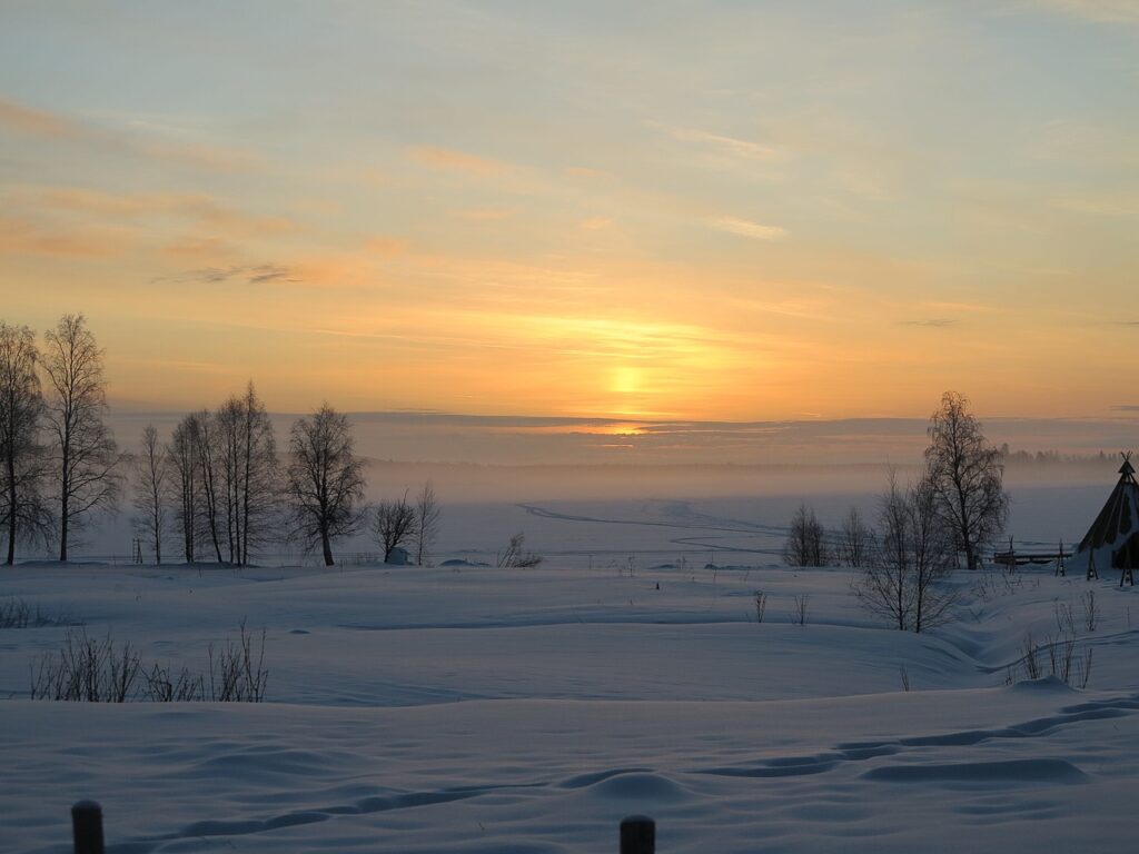 rovaniemi al atardecer