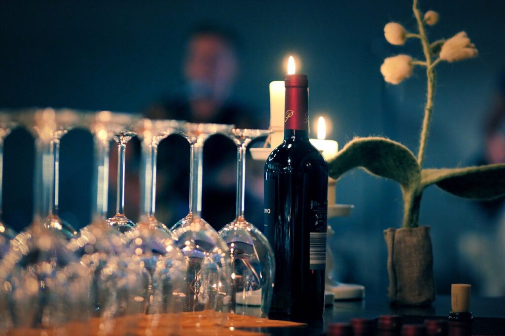 bar, wine, glasses