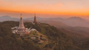 Paisaje de montaña en Chiang Mai durante una ruta por el norte de Tailandia