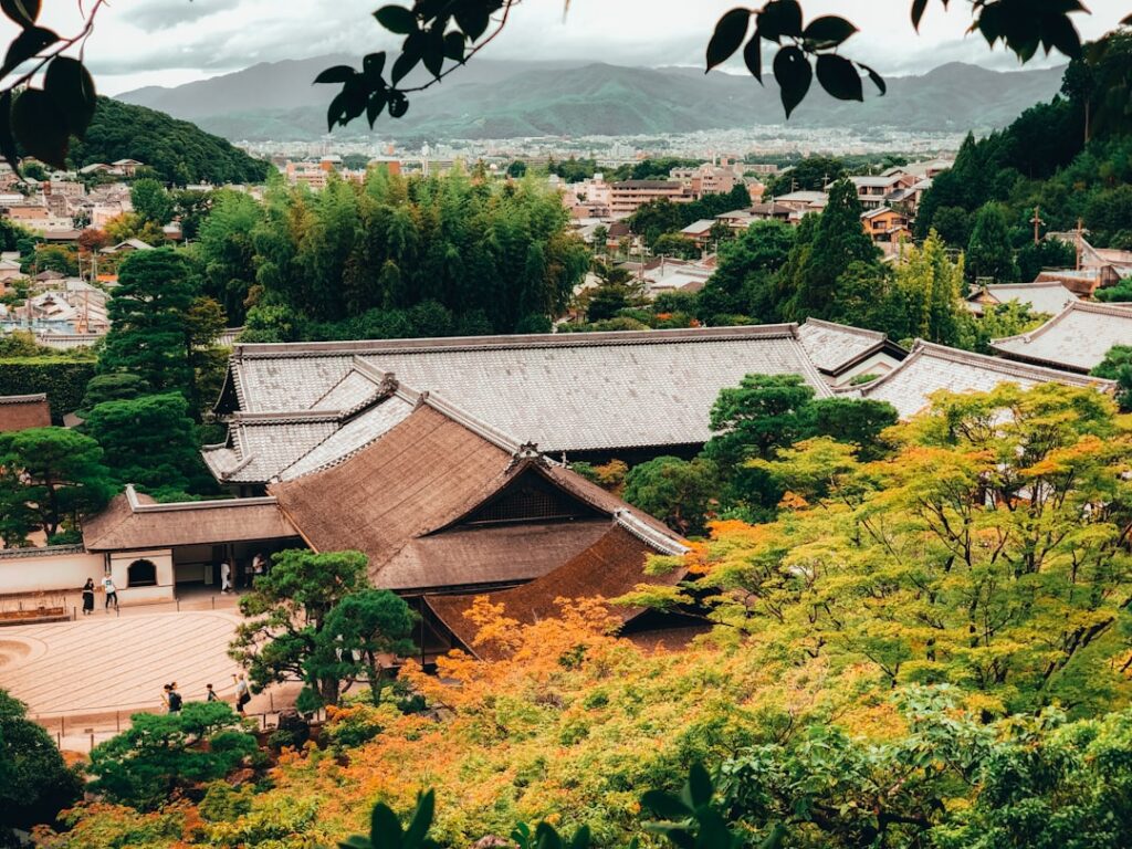 Kioto en otoño en Japón