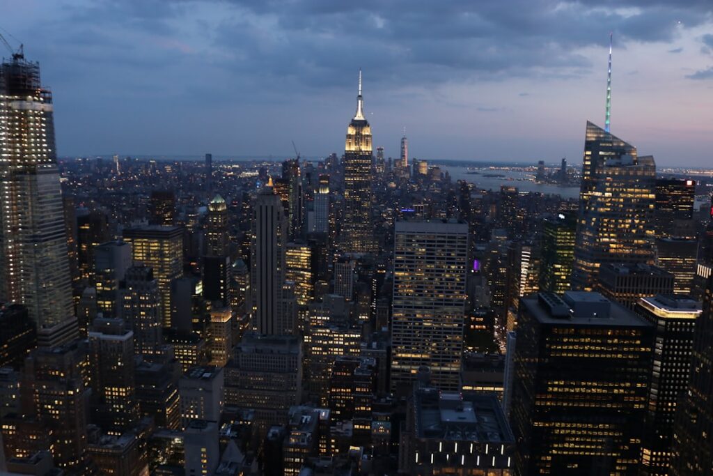 Skyline de Manhattan visto desde un mirador de Nueva York