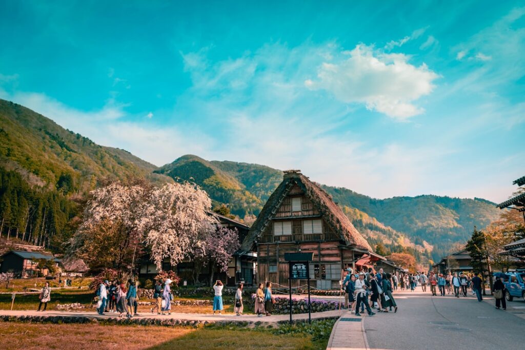 Casas tradicionales gassho-zukuri en Shirakawago, Japón